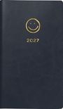 "2027" steht in Gold unter einem Smiley-Gesicht, auf einer dunkelblauen Oberfläche.