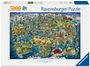 : Erwachsenenpuzzle 5000 Teile - Weltkarte mit Sehenswürdigkeiten, SPL