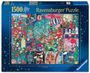 1500 Ravensburger Puzzle. Detailreiche, farbenfrohe Illustration mit weihnachtlichem Thema und verspielten Szenen.