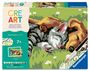 "CRE ART Malen nach Zahlen. Original Quality Since 1975. 7+. Illustration einer schlafenden Katze und einem Hund."