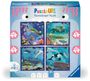 : Puzzle UP! Meerestiere von Ravensburger, 12004004 - 4 Puzzles mit 64, 72, 81, 90 Teilen zum Kombinieren und mit extra Wissensheft, für Kinder im Alter von 5 Jahren, Div.