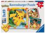 : Ravensburger Kinderpuzzle - 12004062 Pokémon - Puzzle für Kinder ab 5 Jahren, mit 3x49 Teilen, Div.