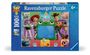 "Toy Story 5", "Ravensburger Puzzle", "6+", "100 XXL". Figuren aus Toy Story, wie Buzz, Woody und Jessie, sind abgebildet.