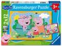 Kinderpuzzle 2x12 Teile - Peppa Wutz - Glückliche Familie Wutz!, SPL