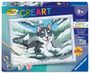 : CreArt, Malen nach Zahlen Kinder - Frecher Husky, SPL