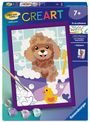 CreArt, Malen nach Zahlen Kinder - Badender Pudel, SPL
