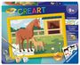 CreArt, Malen nach Zahlen Kinder - Pferdemama und Fohlen, SPL
