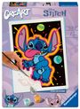 "STITCH | 18 x 24 cm | 2 in 1 | Stitch: Lost in Space | CreArt | Ravensburger." Illustration von Stitch mit Pinseln.