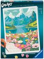 CreArt, Malen nach Zahlen Adults Premium - Blumenmeer am Bergsee, SPL