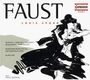 "FAUST", "LOUIS SPOHR", Liste von Künstlernamen und Dirigenten. Illustration: Schwarz-weiße, expressive Figuren.