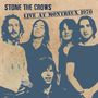 "STONE THE CROWS, LIVE AT MONTREUX 1970" steht oben. Darunter sind fünf Personen in Blautönen dargestellt.