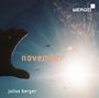 Text: "WERGO", "november", "julius berger". Ein Sonnenlicht blendet, Vögel fliegen am Himmel, eine Hand streckt sich aus.