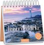 2027, 365 Tage Innere Stärke. Wochenkalender mit 53 Postkarten. Vordergrund: Steine, Hintergrund: Leuchtturm.
