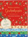 "Weihnachtliches Geschenkpapier", "liebevoll illustriert", "10 große Bögen Geschenkpapier", "ca. 50 x 71 cm". Weihnachtliche Motive.
