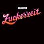 Text: "CLUSTER ZUCKERZEIT". Der Schriftzug "ZUCKERZEIT" ist in verschnörkelter, glitzernder Schrift gestaltet.
