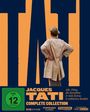 „FSK ab 12 freigegeben“; „JACQUES TATI COMPLETE COLLECTION“. Ein Mann in Mantel und Hut, von hinten sichtbar.