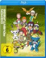 "Digimon Adventure 02" steht vertikal links. Illustration mit Kindern und bunten Kreaturen vor grünem Hintergrund. FSK ab 6.