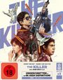 Text: "THE KILLER, ein John Woo Film, FSK ab 18, ungeschnitten & in 4K high definition!" Illustration mit bewaffneten Personen.