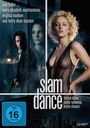Filmposter: "tom hulce", "slam dance", "heisse küsse kalter schweiß letzte chance", "FSK ab 16". Blonde Frau, Mann mit Waffe.
