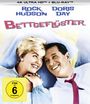 Oben steht "ROCK HUDSON" und "DORIS DAY", darunter "BETTGEFLÜSTER". Zwei Personen liegen lächelnd im Bett. FSK 6 Symbol.