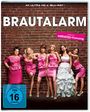 "BRAUTALARM", "Inklusive UNRATED-Fassung", FSK 16. Sechs Frauen, fünf in pinken Kleidern, eine im Hochzeitskleid vor Ziegelwand.