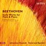 "Early Works for Flute & Piano" von Beethoven. Gelb-orange Abstraktion. Namen: Johannes Hustedt und Sontraud Speidel.