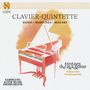 "CLAVIER-QUINTETTE, DANZI, MARTINES, MOZART, Edoardo Torbianelli, freitags die akademie, SAMMLUNG ALTER MUSIK INSTRUMENTE." Illustration eines Klaviers mit weichen Farben.