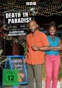 "DEATH IN PARADISE", "Karibische Weihnachten". Zwei Personen lächeln, die Umgebung ist festlich dekoriert.