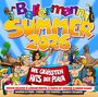„Ballermann Summer 2026“, „Die größten Hits der Playa“. Fröhliche Cartoon-Figuren feiern am Strand.