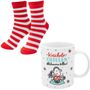 : Sheepworld Tassen-Socken-Set bestehend aus einer Tasse mit Motivdruck: "Kuscheln, Chillen, Glühwein killen!" und einem Paar Socken in Größe 36-40, Div.