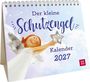 „Der kleine Schutzengel Kalender 2027.“ Oben illustriert ein lächelnder Engel mit einem Stern, himmlischer Hintergrund.