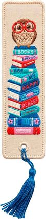 Buchverliebt Lesezeichen bestickt "Büchereule", Div.