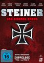 "STEINER DAS EISERNE KREUZ" in großer Schrift, darunter ein Eisernes Kreuz als Logo auf rotem Hintergrund.