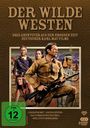 "DER WILDE WESTEN" oben, Schauspieler in Wildwest-Kleidung, FSK 12 Logo unten links.