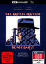 „DER GROSSE IRRTUM DER KONFORMIST“, keine Jugendfreigabe, Film von Bernardo Bertolucci. Illustration eines Mannes mit Hut.