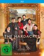 "The Hardacres", Staffel 2. Sechs Personen in viktorianischer Kleidung posieren vor einem Gemälde. FSK 12.