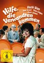 Text: "Hilfe, die Verwandten kommen", "Uschi Glas", "Eddi Arent", "Theo Lingen", "Horst Janson". FSK 6, DVD Cover. Menschen in festlicher Kleidung.