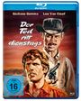"Der Tod ritt dienstags" in großer Schrift, darunter zwei Männer: einer mit Cowboyhut und Pistole, der andere im Vordergrund.