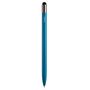 Text: "CEDON". Ein blauer Stift mit einer schwarzen Gummikappe am oberen Ende.