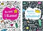 : Grußkarte mit Wegbegleiter-Pin - Du bist 1. Klasse / Hurra, du bist ein Schulkind!, Div.