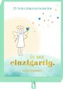 25 Schutzengelbotschaften. Du bist einzigartig. Coppenrath. Illustration eines Engels mit Herz umgeben von Sternen.