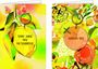 Links: "YOU ARE MY SUNSHINE" auf gelbem Kristall, rechts: "SHINE ON" auf orangefarbenem Kreis, Hintergrund floral.