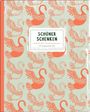 „SCHÖNER SCHENKEN“ steht in großer Schrift. Darüber befinden sich orangefarbene Illustrationen von schwimmenden Schwänen.