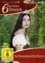 "Schneewittchen", "6 auf einen Streich", "FSK ab 6 freigegeben". Eine Frau mit Diadem steht in einem Wald.