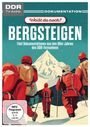 „Bergsteigen: Fünf Dokumentationen aus den 80er Jahren des DDR-Fernsehens“. Illustration von Bergsteigern im Schnee.