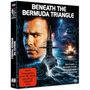 "BENEATH THE BERMUDA TRIANGLE." Darunter: "Nicht freigegeben unter 18 Jahren gemäß §7 JÖSchG FSK." Mann, U-Boot, Sturm.