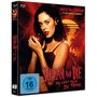 Text: "Scream and Die: Sie liebt dich zu Tode", "Rose McGowan", "FSK ab 16". 
Illustration: Frau mit Apfel, roter Hintergrund.