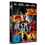 „BEST OF THE BEST 3” in großen Buchstaben. Person mit Pistole, Explosionen im Hintergrund. Text: „UNCUT & US-Fassung“.