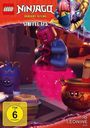 Logo der Serie "LEGO NINJAGO DRAGONS RISING Staffel 17.5", FSK 6. Eine animierte Szene mit LEGO-Figuren und magischen Töpfen.