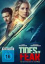 „Tides of Fear“, Laura Marano, Antonio Banderas. Ein Boot explodiert, Haie im Wasser. FSK 16 Vorab-Cover.